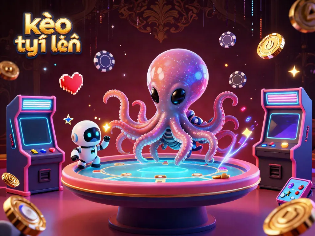 Engage with kèo trực tuyến in a vibrant, alien-themed digital poker atmosphere.