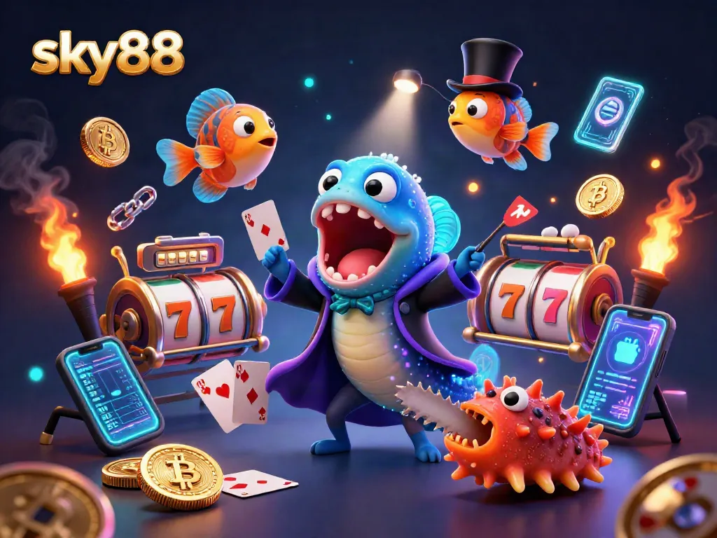 Experience thrilling gameplay at sky88 with engaging slots, vibrant characters, and immersive casino elements.